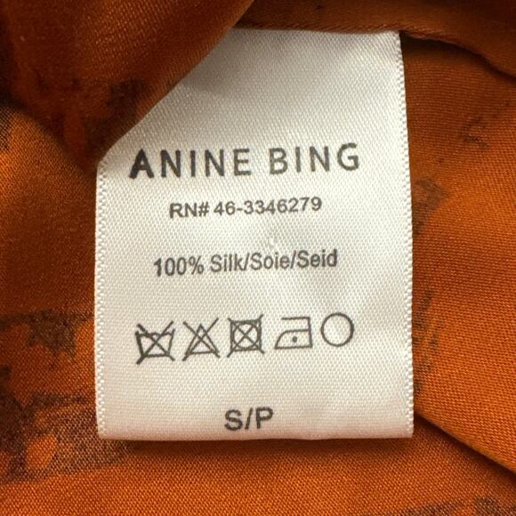 Anine Bing Penelope Wrap Orange and Black Tiger Print Silk Dress Small - Picture 10 of 10